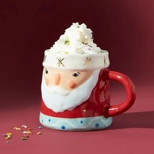 Anthropologie BirdCanFox Santa Claus Christmas Mug Holiday Bird Can Fox NEW